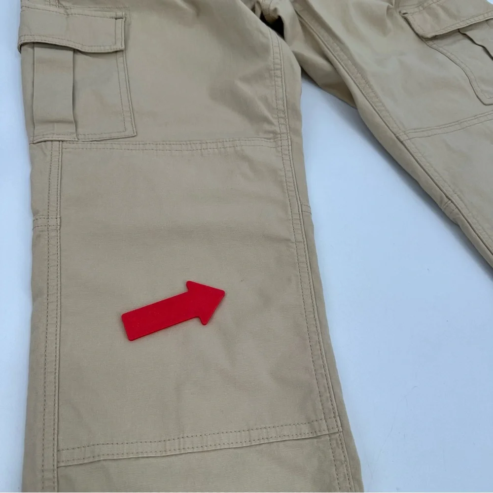 LL Bean Pants Women 10P Beige Tan Stretch Canvas Cargo Favorite Fit Straight Leg